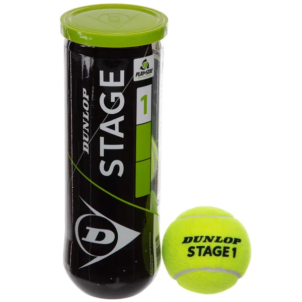 Набір м'ячів для великого тенісу DUNLOP STAGE 1 GREEN 3 шт. Салатовий (DL601338)