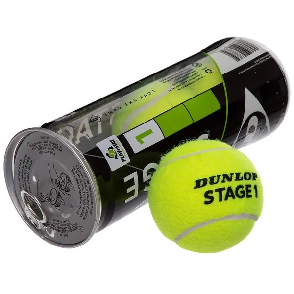 Набір м'ячів для великого тенісу DUNLOP STAGE 1 GREEN 3 шт. Салатовий (DL601338) — фото 2