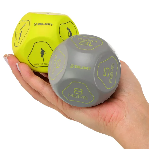 Кубики для тренувань кістки для фітнесу Sports Dice MDbuddy Сірий FI-5343 — фото 2