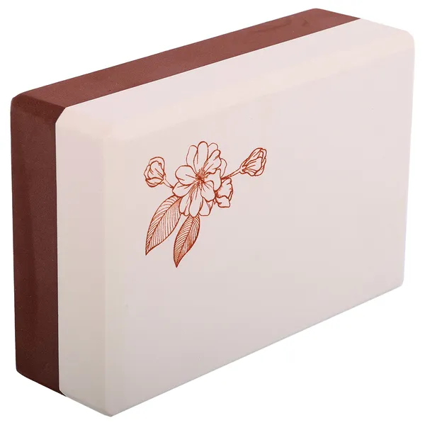 Блок для йоги двокольоровий BLOOM YOGA BRICK Коричневий-білий LB7041