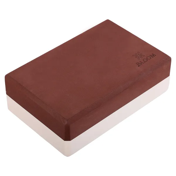 Блок для йоги двокольоровий BLOOM YOGA BRICK Коричневий-білий LB7041 — фото 3