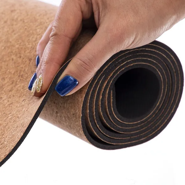 Коврик для йоги пробковый каучуковый Yoga mat Record Коричневый FI-7156-10 — фото 3