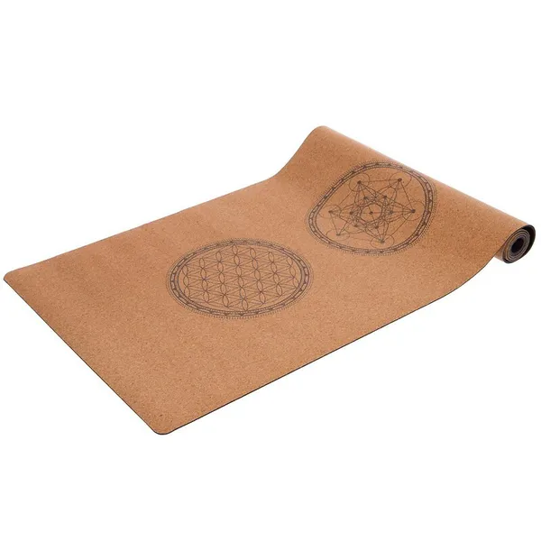 Килимок для йоги корковий каучуковий Yoga mat Record Коричневий FI-7156-8 — фото 2