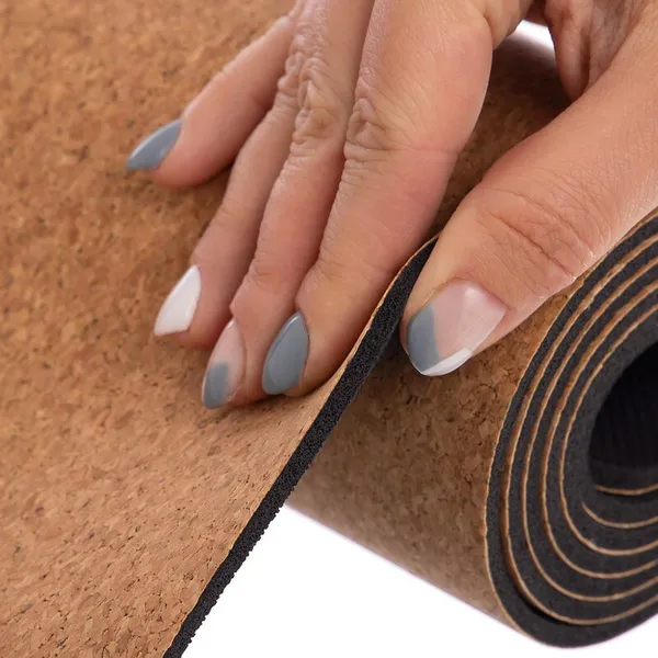 Килимок для йоги корковий каучуковий Yoga mat Record Коричневий FI-7156-8 — фото 3