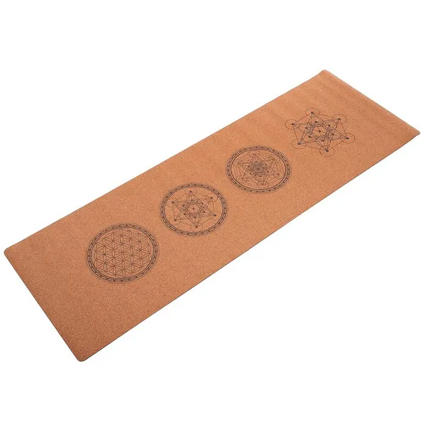 Килимок для йоги корковий каучуковий Yoga mat Record Коричневий FI-7156-8 — фото 4