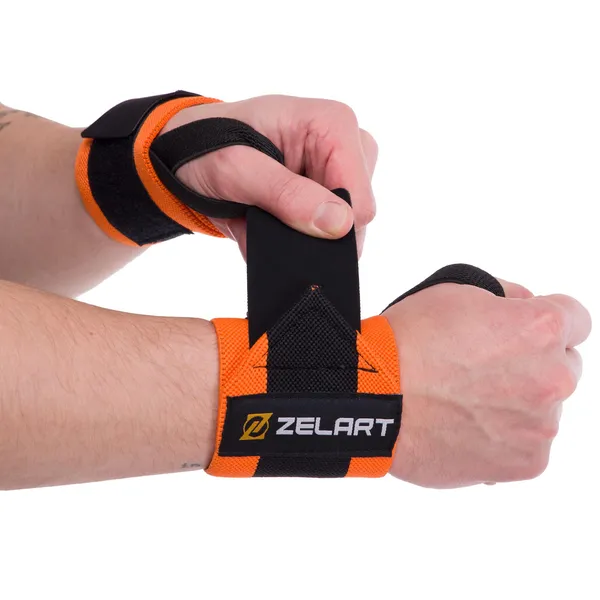 Бинти кистьові для жиму STRENGTH WRIST WRAPS Zelart TA-7807 Чорний-пом