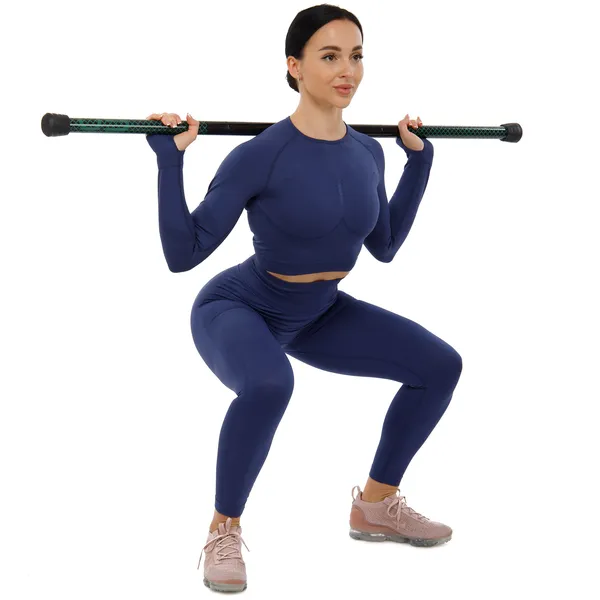 Бодібар Body Bar розбірний 3-х секційний Zelart Чорний-зелений FI-9994-5 — фото 4