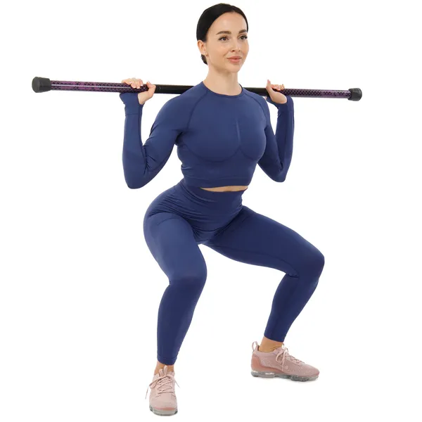 Бодібар Body Bar розбірний 3-секційний Zelart Чорно-фіолетовий FI-9994-8 — фото 4