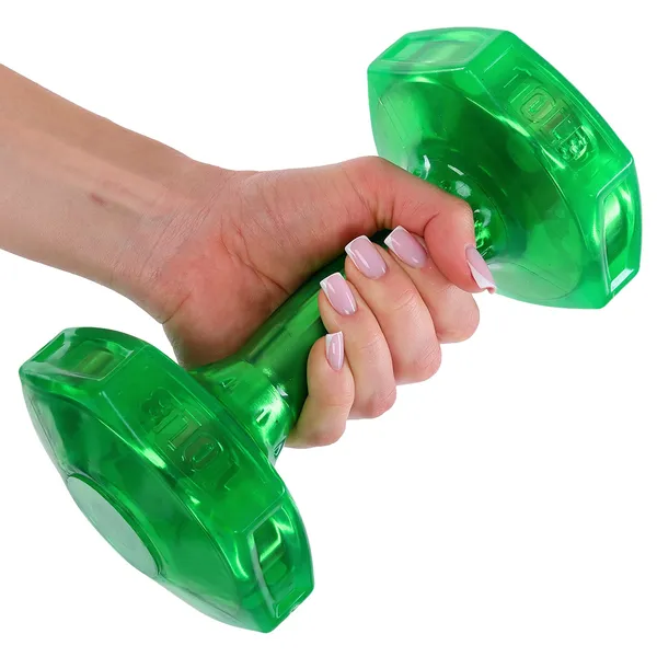 Гантель для фитнеса с TPU покрытием Zelart Jelly Urethane Coated Dumbbells Салатовый TA-2946-10LB — фото 3