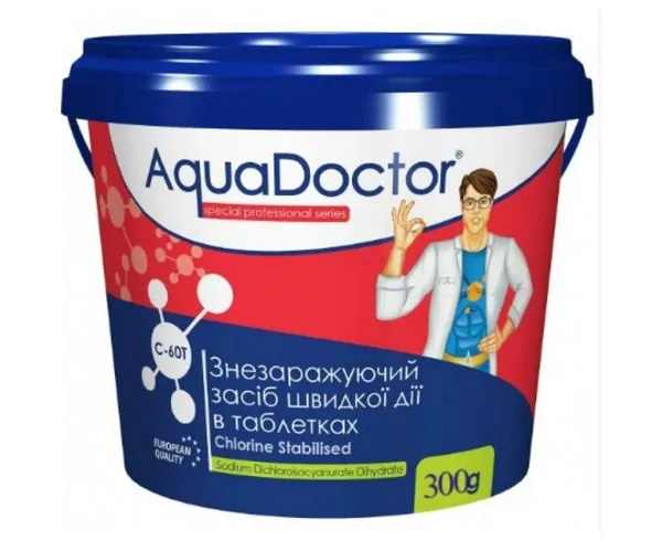 AquaDoctor C60T-03, Швидкий (шоковий) Хлор (20г x 15шт), 0,3 кг