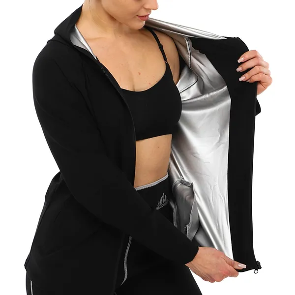Кофта для схуднення з ефектом сауни HEATOUTFIT ST-2142 розмір 2XL чорний — фото 2