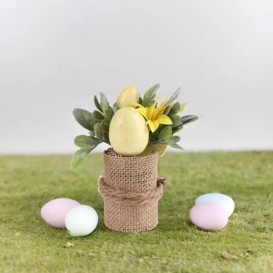 Великодній декор на стіл, великодня композиція "Сонячні крашанки" 5х15 см
