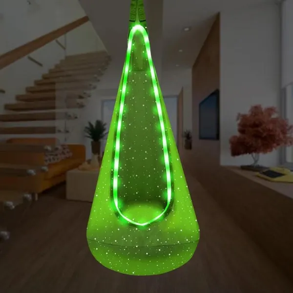Подвесное кресло-груша с LED подсветкой (12) ven-1187 Green — фото 3