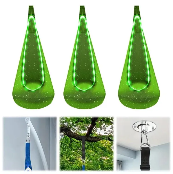 Подвесное кресло-груша с LED подсветкой (12) ven-1187 Green — фото 4