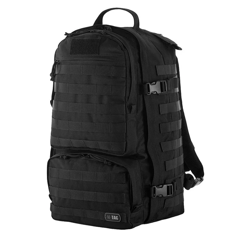 Туристический рюкзак водонепроницаемый M-Tac Trooper Pack Black с множеством отделений и местом для гидратора