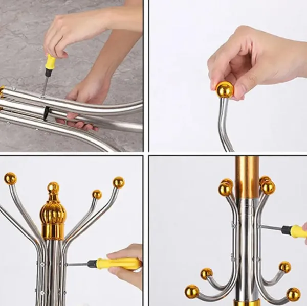 Підлогова вішалка для одягу Coat Rack (тринога), 16 гачків, металева Синя — фото 2