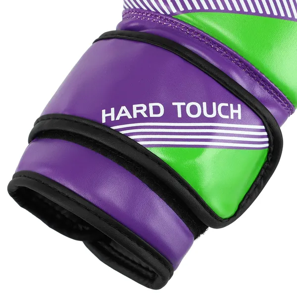 Рукавички боксерські дитячі HARD TOUCH BO-7709 розмір 4 унції фіолетовий-салатовий — фото 3