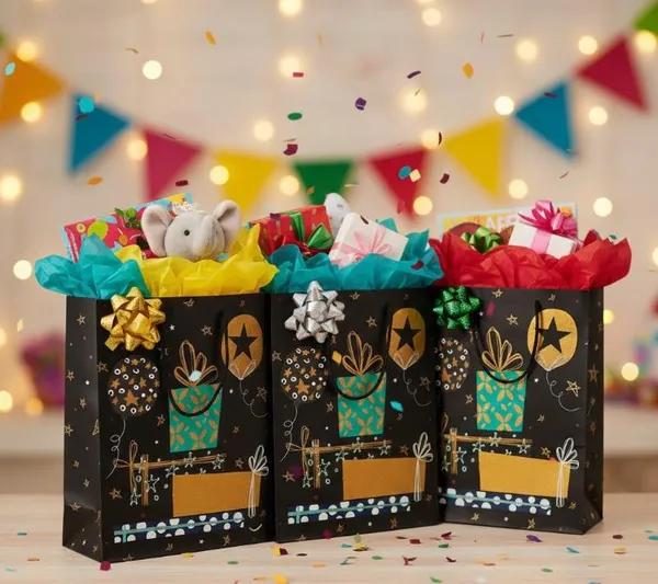 Набір із 3шт подарункових пакетів “Happy Birthday”18,5*25,5 см 9078-00