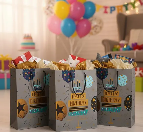 Набір із 3шт подарункових пакетів “Happy Birthday”18,5*25,5 см 9078-003-3