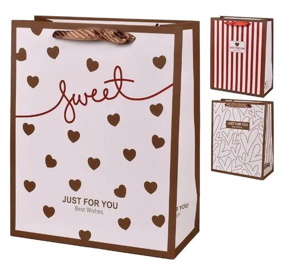 Пакет подарочный бумажный 3шт «Just for You» S 18x23 см R98580-S