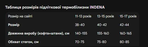 Юніор комплект термобілизни INDENA 222001 р. L (15-17 лет) (рост 160-165 см) — фото 5