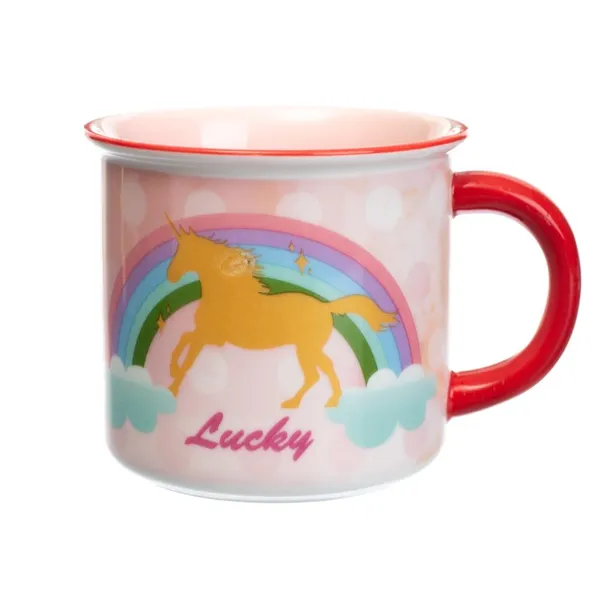 Керамічна чашка Lucky 350 мл Рожевий (8805-030)