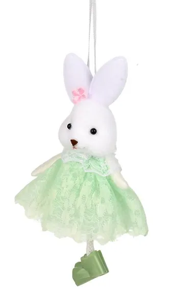 Фігурка-підвіска великодня "Easter Bunny" 14см R40490 зелена з білим