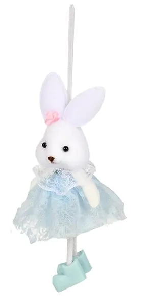 Фігурка-підвіска великодня "Easter Bunny" 14см R40490 блакитна з білим