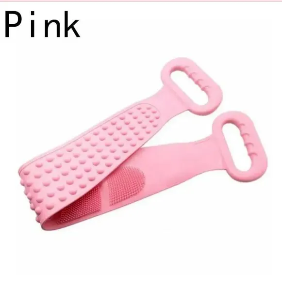 Силіконова щітка, що очищає мочалка - Silicone bath towel масажна для душу і ванни 20500000017 рожева.
