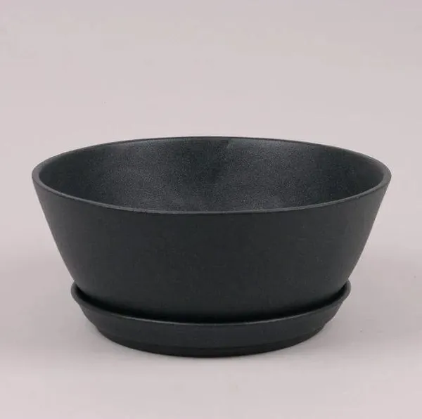 Горщик керамічний Flora Бонсайниця крихта, 2,5 л, чорний, 22,7×10 см (