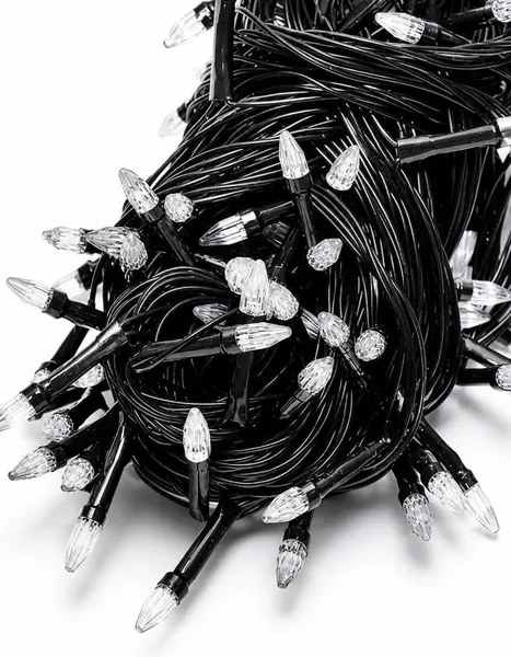 Гірлянда КОНУС, 100 LED, 6 м, 8 режимів, чорний провід, жовто-синя, 1210-26 — фото 2