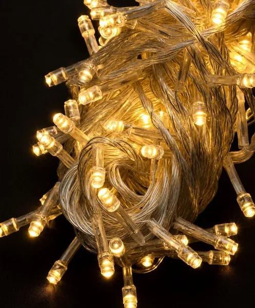 Гірлянда 400 LED, 20 м, 8 режимів, прозорий провід, білий теплий, 1140