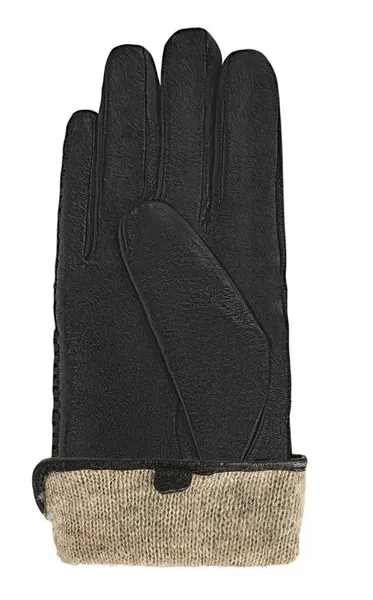 Рукавички жіночі натуральні шкіряні зимові 2XL (9) (20-21 см) Чорні з підкладкою із вовни утеплені (G-04) — фото 5