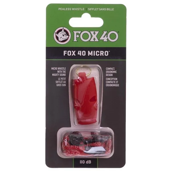 Свисток суддівський пластиковий WHISTLE MICRO SAFETY FOX40-9513 Червоний — фото 2