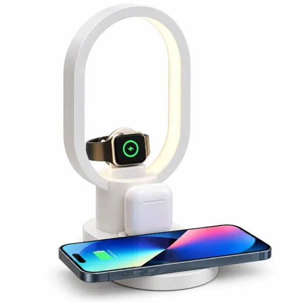 Бездротова зарядка 4-в-1 з нічником 15W Magnetic 4 In 1 Wireless Charg