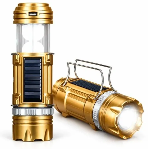 Ліхтарик кемпінговий HB-9688, 8 LED + 3W Warm LED, акумуляторний, із сонячною панеллю та USB
