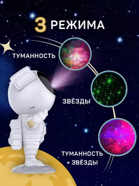 Дитячий нічник/проектор зоряного неба Астронавт Sky Star Astronaut Lamp — фото 3
