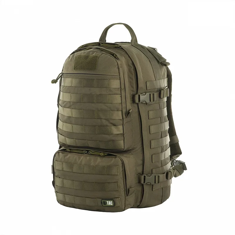 Туристичний рюкзак водонепроникний M-Tac Trooper Pack Dark Olive з безліччю відділень та місцем для гідратора