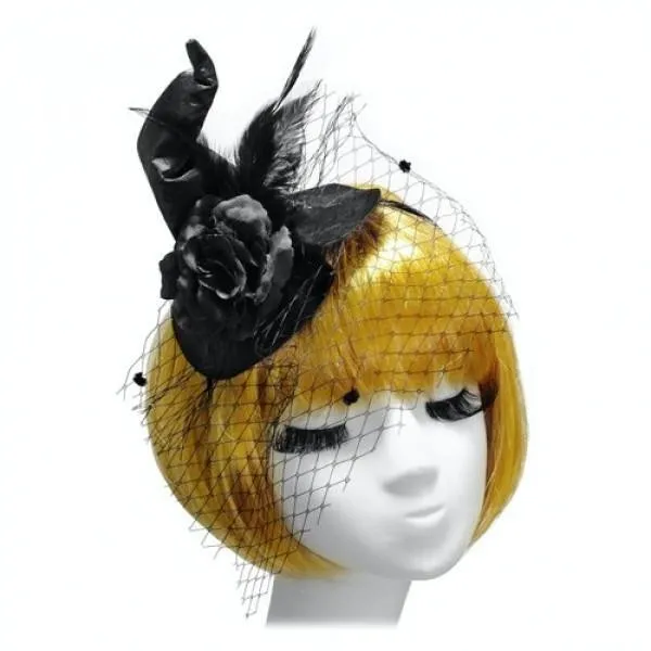 Декор на Хелловін Ковпак Відьма на обручі (18-982BLK) (One size)