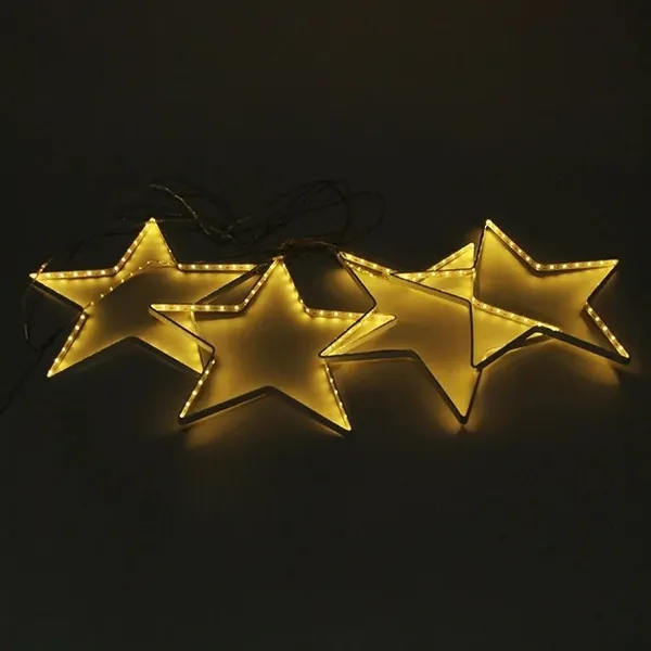 Гірлянда-завіса 450х80 см, 240 LED діодів (зірки), дріт гнучкий сріблястий, свічення теплий від 220В (на ялинку, штору, вікно, стіну) — фото 4