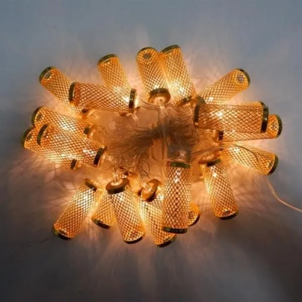 Гірлянда світлодіодна на 2 м., 20 LED діодів (Циліндр сітка), провід гнучкий прозорий, свічення Жовте від 220В (на ялинку, штору, вікно, стіну)