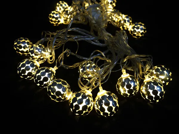 Гірлянда 5 м Срібло М'ячик 20 LED перехідник, світло - Теплий білий від мережі