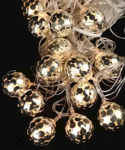 Гірлянда 5 м Срібло М'ячик 20 LED перехідник, світло - Теплий білий від мережі — фото 2