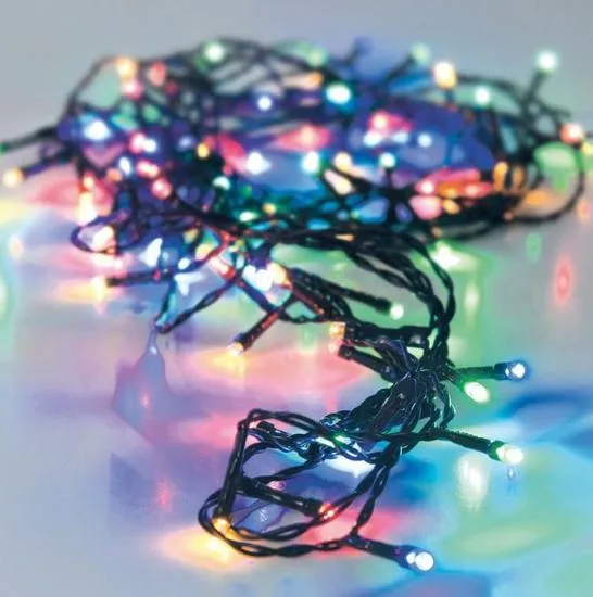 Гірлянда на 15 м., 400 LED діодів, дріт гнучкий чорний, свічення Різнокольорове (8 режимів) від 220В (на ялинку, штору, вікно, стіну) — фото 2