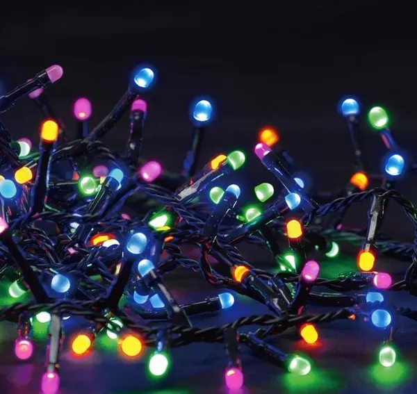 Гірлянда на 15 м., 400 LED діодів, дріт гнучкий чорний, свічення Різнокольорове (8 режимів) від 220В (на ялинку, штору, вікно, стіну) — фото 5