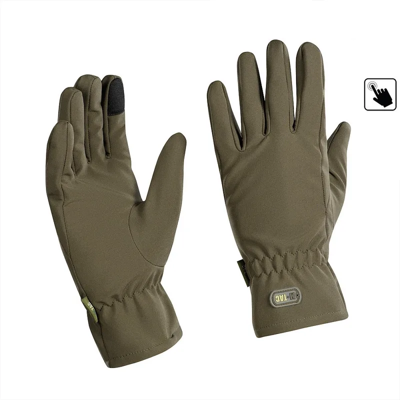 Зимові сенсорні рукавички M-Tac Soft Shell Olive Розмір M (90010001)