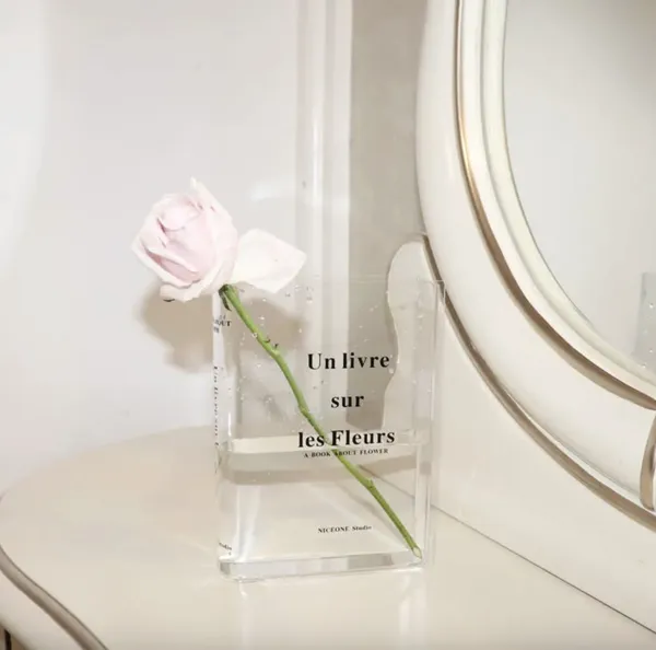 Ваза книга для квітів прозора з акрилу "Un livre sur les Fleurs" — фото 2