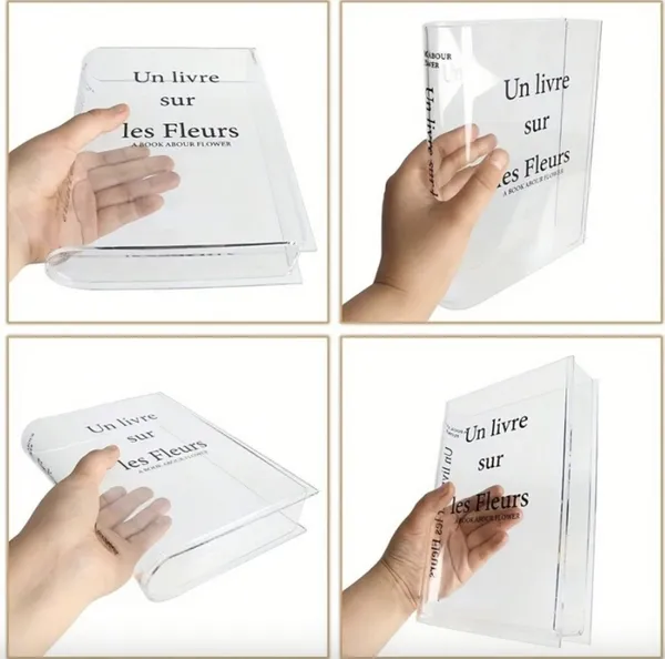 Ваза книга для квітів прозора з акрилу "Un livre sur les Fleurs" — фото 5