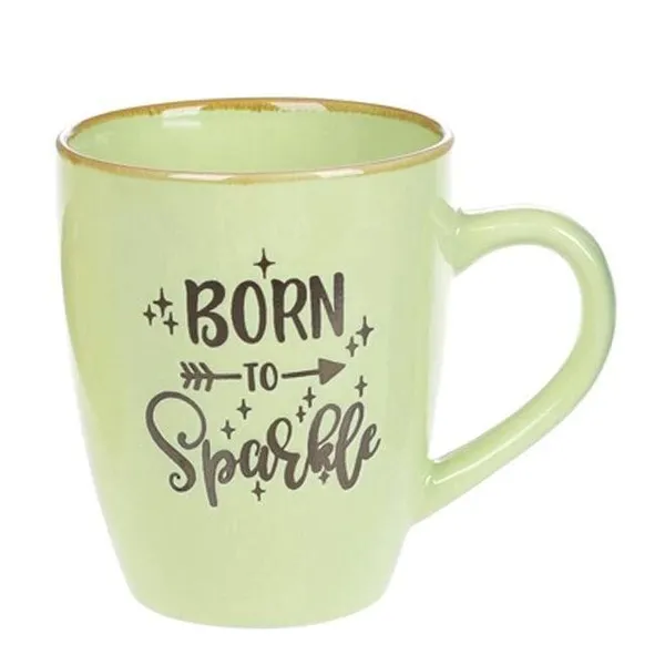 Кружка керамічна Born to Sparkle, 360мл, 344-131 Салатовий