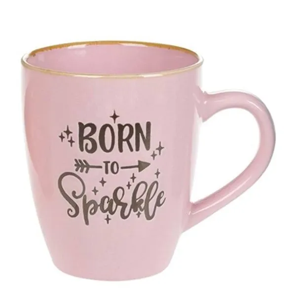 Кружка керамічна Born to Sparkle, 360мл, 344-131 Рожевий